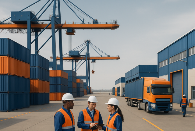 Imagen de camiones en carretera